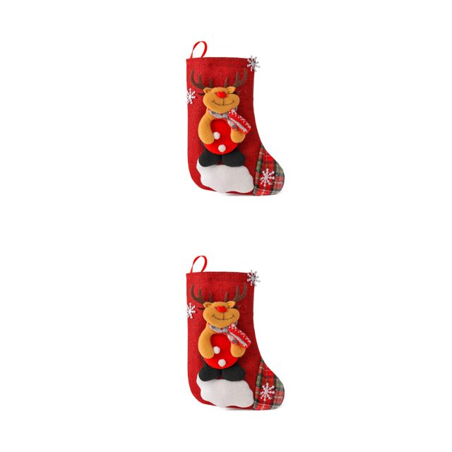 Ounissouiy Calcetín navideño para colgar ambientes decorativos, regalo de Navidad temático, bolsa de dulces para aperitivos, decoración de adorno para tipo 3 2piezas Ounissouiy CBP443586