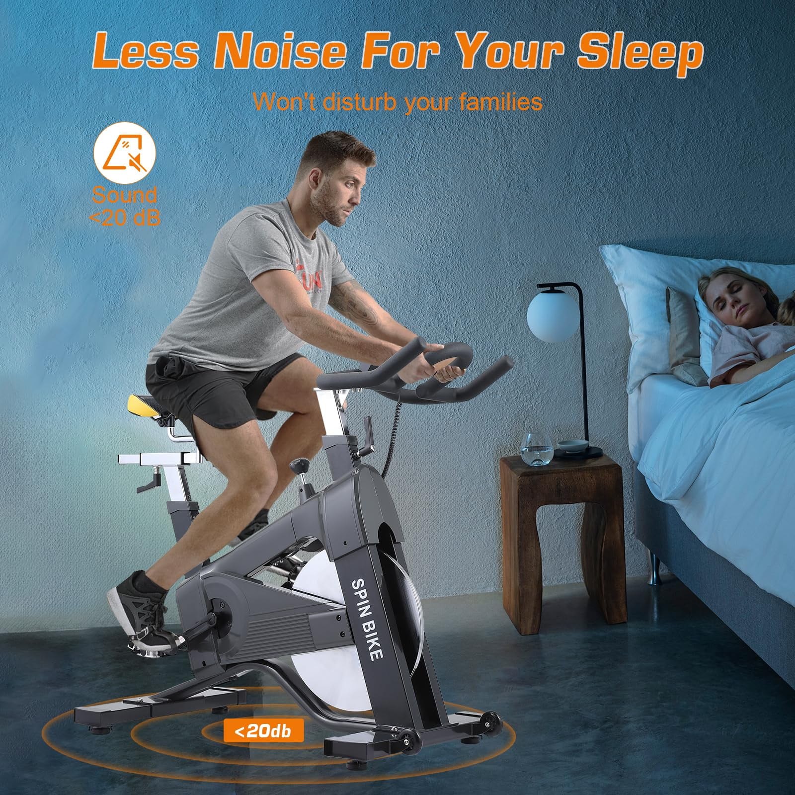 Ataucjin Commercial Exercise Bike,Stationary Bike for Home Gym,Cycling Bike for Home Cardio,Silent Belt Drive,300lbs Weight Capacity,Adjustable Comfortable Seat/Magnetic Resistance,Workout Bike