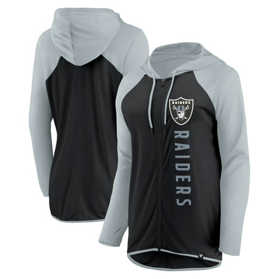 Women's Fanatics Black/Silver Las Vegas Raiders Forever Fan Full-Zip Hoodie