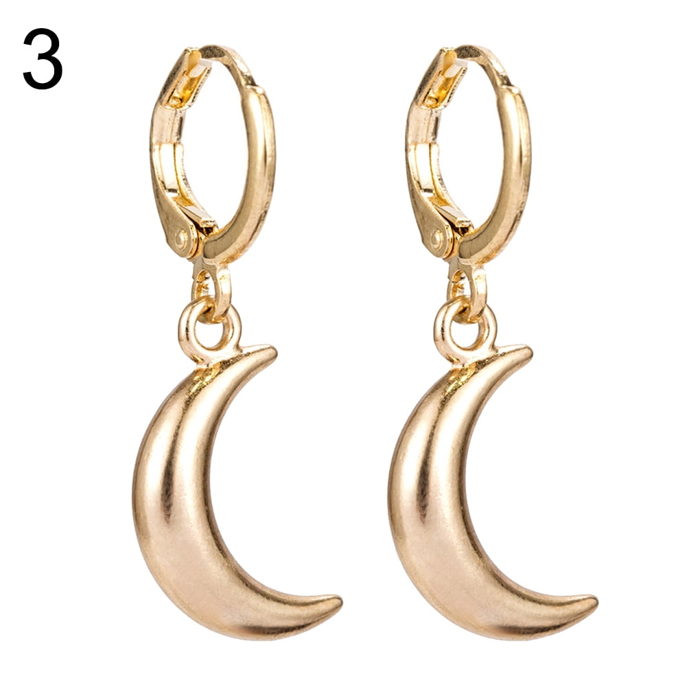 Details about   14k 14kt Yellow Gold Madi K Moon Post Earrings 