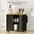 thumbnail image 2 of Walsunny Kitchen Island on Wheels with Storage Cabinet & 3 Drawer, 39.7" Width Rolling Kitchen Table, Cart Handle for Towel Rack or Free Mobility Black, 2 of 10