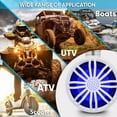 thumbnail image 6 of Pyle Bluetooth Waterproof Off-Road Speakers - 3.5” 40W Marine Grade Woofer Sound System w/RGB Light, Full Range Outdoor Audio Stereo Speaker for Motorcycle, ATV, Jeep, Boat, Includes Brackets (White), 6 of 7