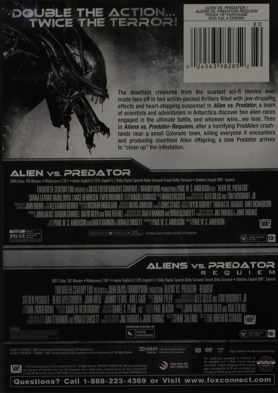 Box Alien Vs. Predador 1 e 2 (2 DVD's)