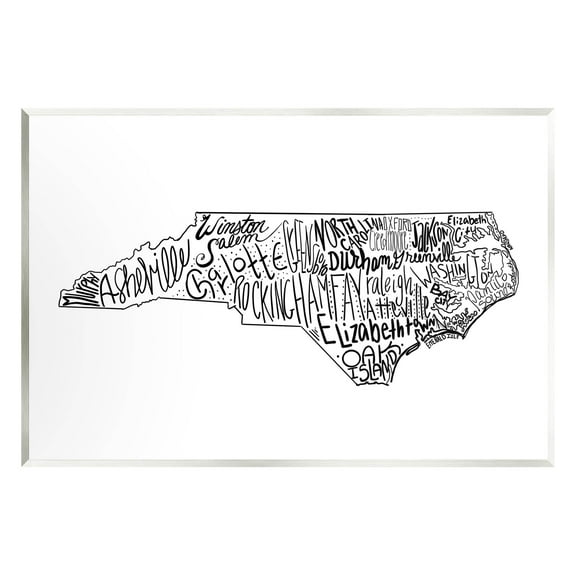 Stupell Industries North Carolina State Cities Graphic Art Unframed Art Print Wall Art, Design by The Saturday Evening Post