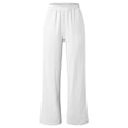 thumbnail image 5 of LEKWK Linen Pants Women High Waisted Elastic Wide Leg Pants Pockets Loose Fit Casual Pants Breathable Soft Summer Beach Vacation Lounge Boho Outfits, 5 of 6