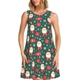 thumbnail image 1 of Cauagu Robes d'Été pour Femmes, Robes Sans Manches Décontractées de Vacances Col Rond avec 2 Poches, 1 of 7