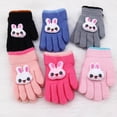 thumbnail image 4 of Guantes de invierno para niños, cálidos, de princesa, para niñas, de cinco dedos, cálidos, con forro polar, bonitos, para niños y niñas, de lana para bebés, 4 of 6