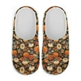thumbnail image 2 of FUIALDOLG Fall Thanksgiving House Slippers for Woman Pumpkin Sunflower Print Closed Toe Lightweight Indoor Slippers Slip On Bedroom Shoes with Soft Sole, 2 of 7