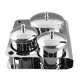thumbnail image 1 of Caja De Almacenamiento De 3 Piezas, Latas De Acero Inoxidable, Caja De Almacenamiento, Vasos Limpios Con Tapas, Contenedor De Artículos De Decoración De Uñas, Para Salón De, 1 of 7
