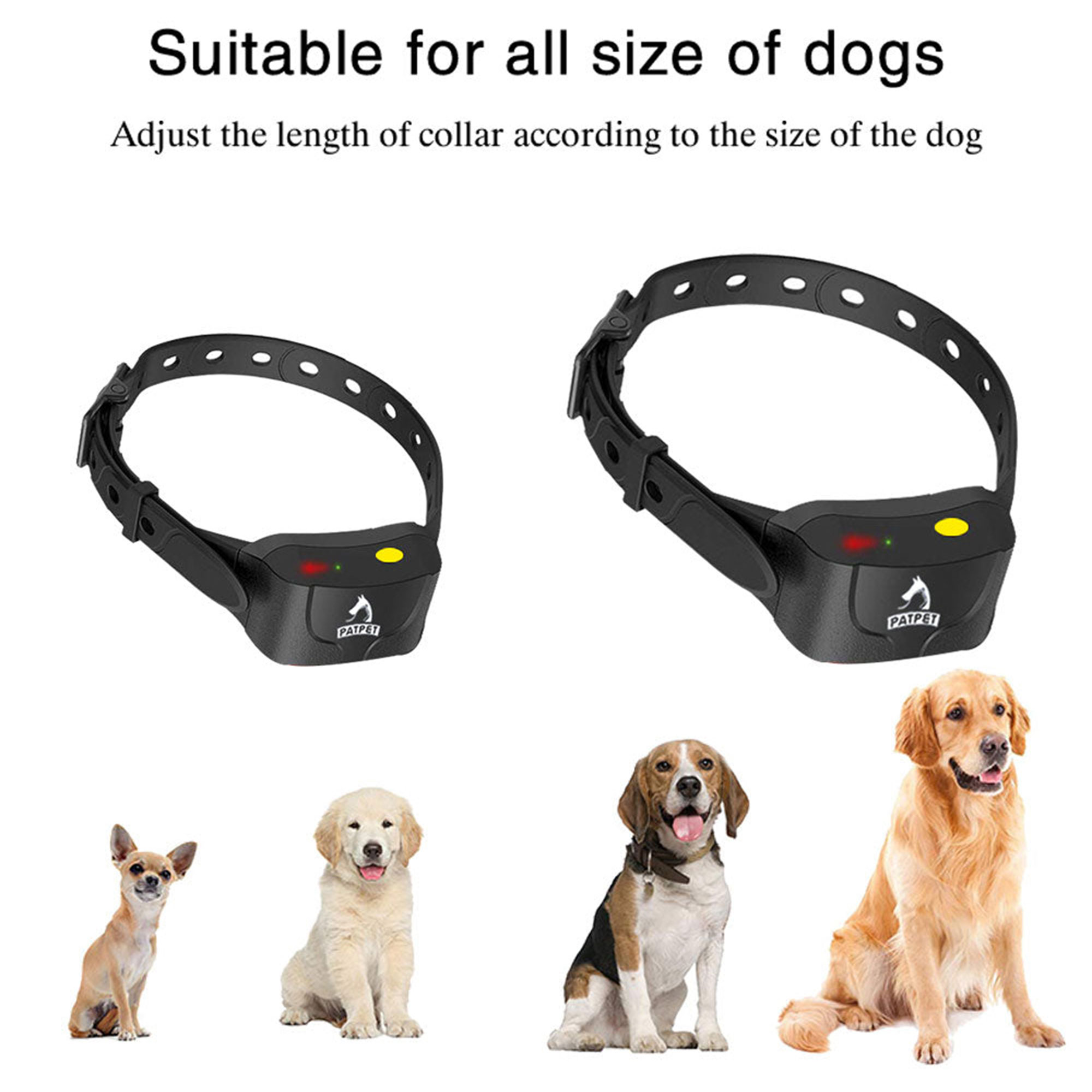 PATPET 680A Rechargeable Waterproof Training Shock Collar for All Dog Sizes + PATPET