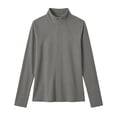 thumbnail image 6 of Athleisure Wear Long Sleeve Mock Neck Top for Women Full Zip Activewear Slim Fit Solid Breathable Stretchy Athletic Performance Training Tops Dark Gray L, 6 of 6