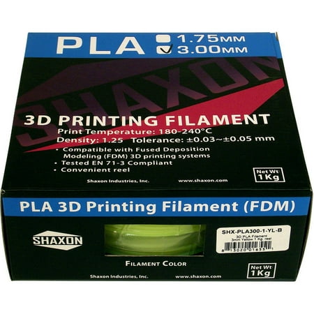 Shaxon 3D PLA Filament 3mm 1kg Reel, Yellow