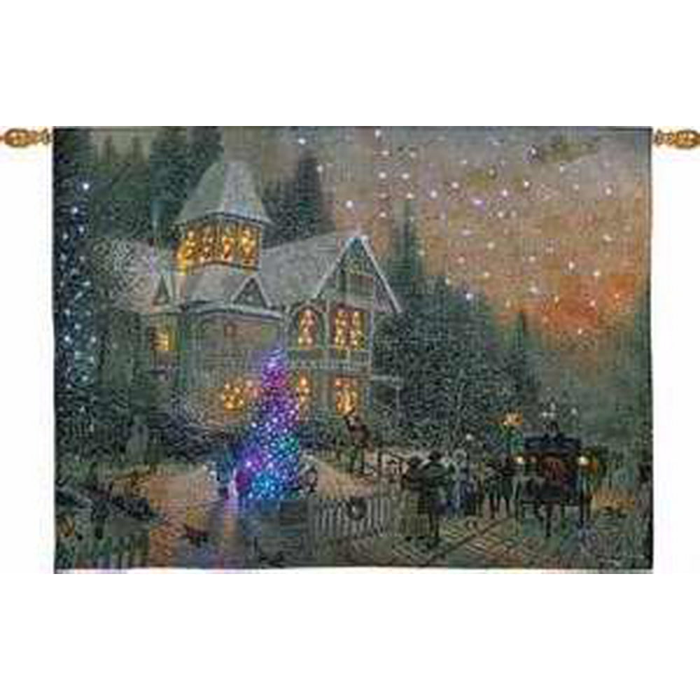 Wall HangingVictorian ChristmasFiber Optic Tapestry w/Remote (36 x 26