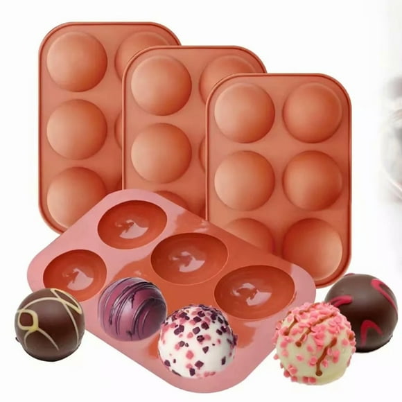 6 Holes Semi Sphere Chocolate Molds Dome Mold Half Ball Silicone Mold for Making Hot Chocolate Bombs, Cake, Jelly