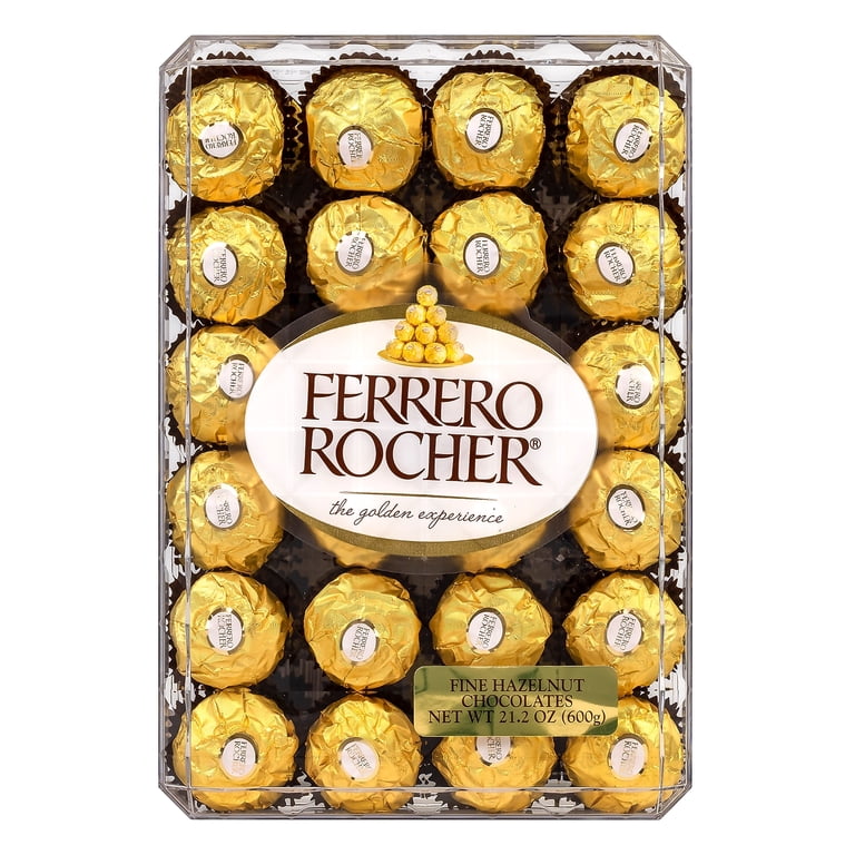 Ferrero Rocher Hazelnut Chocolates Candy Pack, 48 Count Gift Box