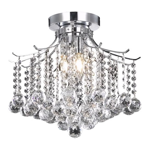 12 in. Amelia 3 Lights Flush Mount Ceiling Light, Chrome