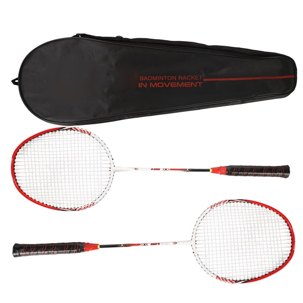 2 raquetas de bádminton profesionales con mango cómodo, raqueta de práctica de bádminton para niños y adultos, color rojo