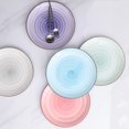 thumbnail image 3 of Ceramic 10 inch Dinner Plates, Large Dessert Salad Plates, Porcelain Serving Plate for Appetizer, Pancakes, Steak, Set of 6, Black Speckles, Gradient Color, 3 of 7