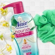 Nair Hair Remover Cream Nourish Shower Power Moroccan Argan Oil, 13 oz.