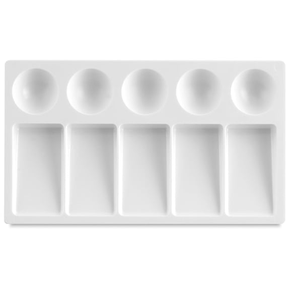 Richeson Plastic Palette Tray - Medium, 5 Slanted Wells, 5 Round Wells
