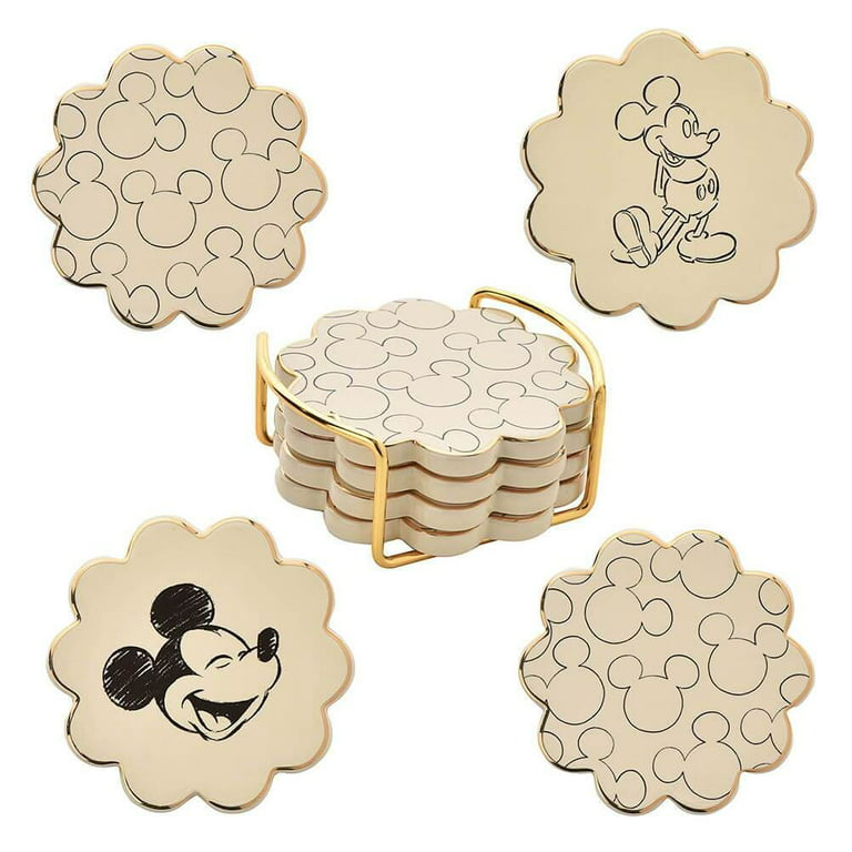 Classic Walt Disney Mickey Mouse and Friends Images 4 Piece Set of Ceramic  Coasters