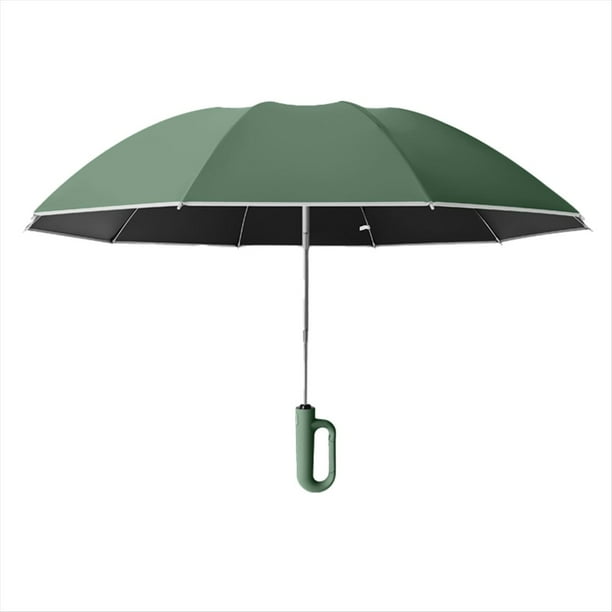 Paraguas Plegable Inverso Completamente Automático con Rayas Reflectantes A Prueba de Viento Paraguas UV para Viajes con Manejar de Mosquetón,B