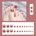 thumbnail image 4 of Fake Nails Short Paragraph Ice-To-Pearl Toe Nails Stickers Finished Nail Stickers 24 Pcs With Glue, 4 of 8