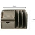 thumbnail image 5 of MyGift Gray Wood Desktop Office Organizer with Sticky Note Pad Holder and Pullout Drawer, 5 of 5