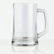 Burns Glass Classic German Stein Beer Mug, 22 oz Thick Construction, Sturdy Handle, Freezer Safe