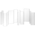 thumbnail image 4 of Rectangular Silver Multipaneled Zigzags Beveled Wall Mirror, 4 of 12