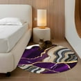 thumbnail image 3 of Purple Marble Round Rug 3ft Washable Circle Entryway Rugs Non Slip Grey Gold Texture Vintage Farmhouse Art Area Rug Indoor Floor Carpet for Bedroom Kitchen Living Room Home Office Dining Room Nursery, 3 of 8