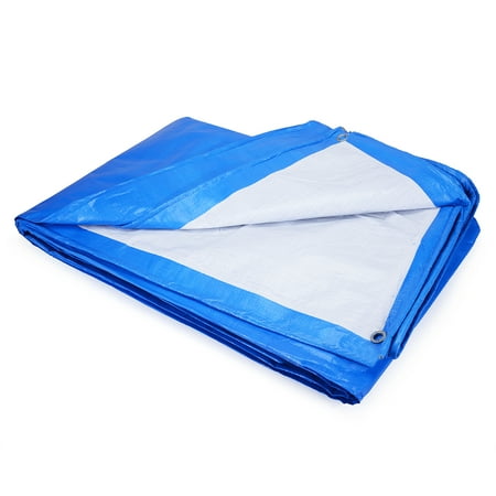 Tarps 20Ft x 20Ft Blue 6.7 Oz. Waterproof Poly Tarp Cover - Perfect for Backpacking, Camping, Shelter, Ground