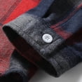 thumbnail image 5 of TKKCS Mens Long Sleeve Plaid Button Down Shirts- Turn Down Collar Casual Midweight Layering Flannel Jacket Shirt Red Size XL, 5 of 10