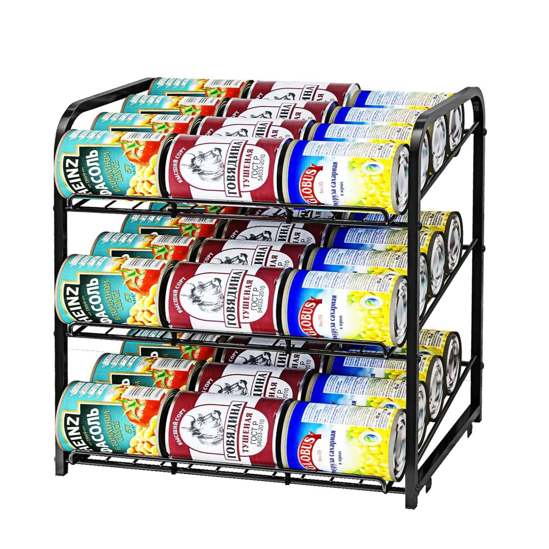 Techvida Can Organizer, 3 Tier Stackable Can Track and Metal Sideboard