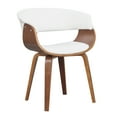 thumbnail image 5 of Wood and White Faux Leather Mid-Century 18-Inch Seat Height Dining Chair, 5 of 6