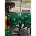 thumbnail image 6 of Square Outdoor Tablecloth with Umbrella Hole Saint Patrick's Day Outside Table Cloth Waterproof Patio Table Cover Green Lucky Shamrock Spring Zipper Tablecloths for Picnic Party Camping 60x60 Inch, 6 of 8