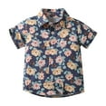 thumbnail image 2 of Delliss Boys Summer Hawaiian Print T-Shirt Short Sleeve Casual Button Down Tops, 2 of 9
