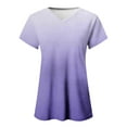 thumbnail image 6 of Tdoqot Womens Trendy Gradient Shirts- Short Sleeve Summer V-Neck Casual Loose Fit Tops Blouse Mint Green Size XL, 6 of 7