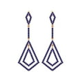 thumbnail image 1 of 925 Sterling Silver Rose Vermeil Round Lapis Dangle Drop Women Wedding Chandelier Earrings, 1 of 4