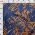 thumbnail image 3 of oneOone Cotton Poplin Medium Blue Fabric Leaves Craft Projects Decor Fabric Printed By The Yard 56 Inch Wide, 3 of 6