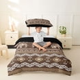 thumbnail image 2 of jejeloiu Earthy Elephant Twin Duvet Cover,Boho Pattern Twin Bedding For Boys,Brown Beige,Black Reversible,2pcs,1 Duvet Cover and 1 Pillowcase, 2 of 6