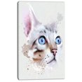 thumbnail image 2 of Chat aux Yeux Bleus Aquarelle - Impression sur Toile d'Art Animal, 2 of 4