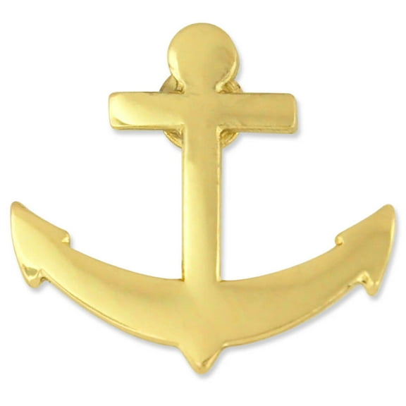 Gold Plated Nautical Boat Anchor Lapel Pin