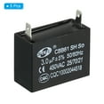 thumbnail image 3 of Uxcell CBB61 Ceiling Fan Capacitor for range hood fans 5 Pcs 3uF 450V AC 50/60HZ with 2 Pins 1.48 x 1.17 x 1.09 inch, 3 of 6