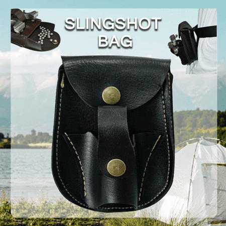 Runzkzy Slingshot Bag Outdoor Nylon Leather Small and Convenient Catapult Storage Bag