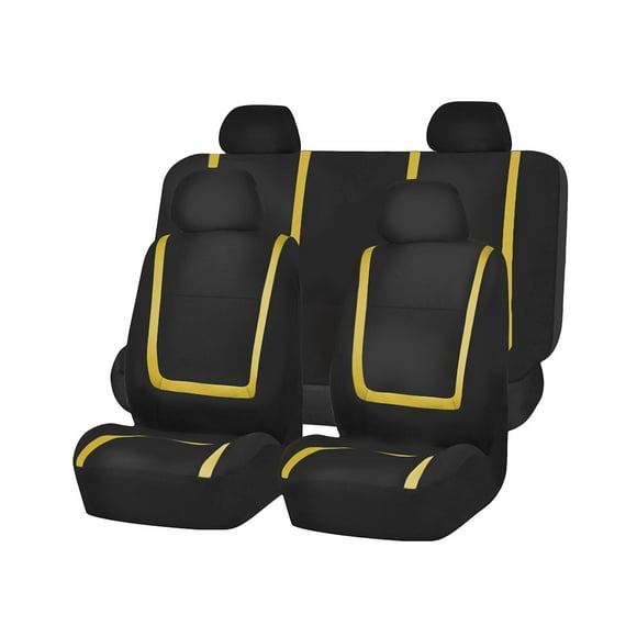 9 Pcs Car Seat Cover Universal Auto Seat Cover Thicken Wear Resistant Car Seat Protector Mat Car Interior Accessory (Yellow)