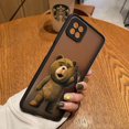 thumbnail image 3 of Funda mate para OPPO A97 A96 A95 A94 A93 A92 A78 A74 A73 A72 A57 A55 A54 A53 A17 A16 4G 5G Funda traviesa t-oso de peluche pareja, 3 of 5