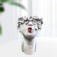 thumbnail image 3 of Escultura facial de resina, de cabeza, artificial hecha a mano, de cactus, hogar, jardín, escritorio, decoración para Baoblaze macetas de plantadores de cara, 3 of 7