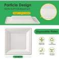 BangShou 10 in Square Plates Disposable White Party Plates BPA Free