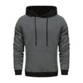 thumbnail image 5 of SGFCWSX Mens Hooded Sweatshirt Men Fleece Casual Color Block Regular Pullover Hoodie Dark Gray Size XL, 5 of 9